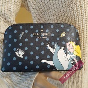 NWT KATE SPADE 100% AUTHENTIC DISNEY X KSNY ALICE IN WONDERLAND COSMETIC CASE